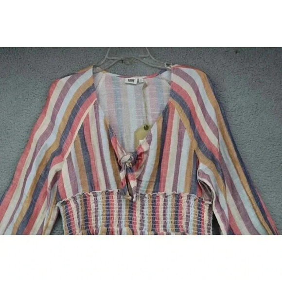 True Craft Long Balloon Sleeves V-Neck Top-Size XL-New w/Tags-Beachy - Picture 2 of 10